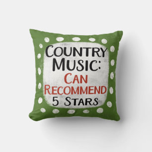 Country Music Review 5 Stars Throw Pillow