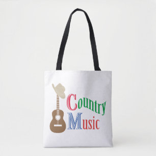Country music tote bag