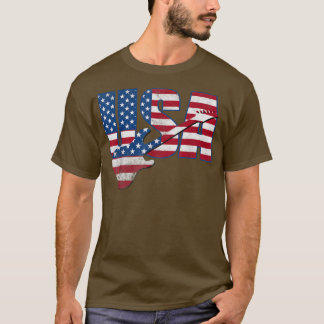 Country Music Usa Vintage Guitar American Flag 396 T-Shirt