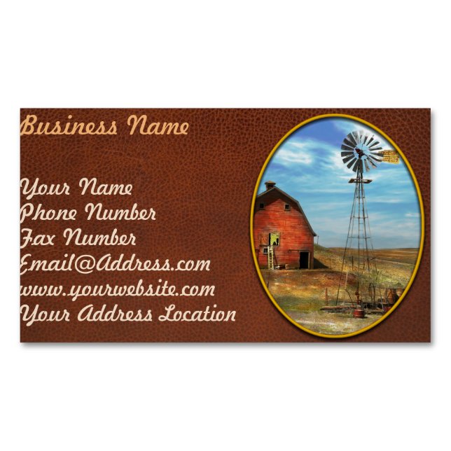 Country - ND - Dirt farming 1936 Magnetic Business Card (Front)