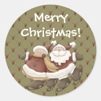 Country Nowel Santa Christmas Sticker