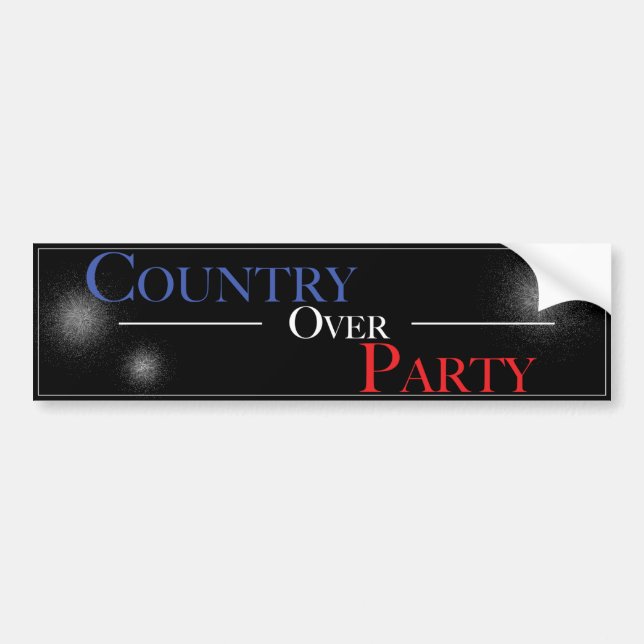 Country Over Party - Bumper Sticker (Front)