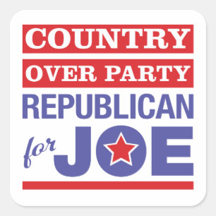 Country Over Party / Republican for Joe Biden Square Sticker