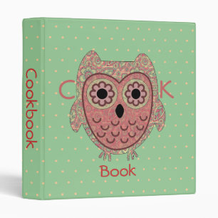 country owl cookbook binder
