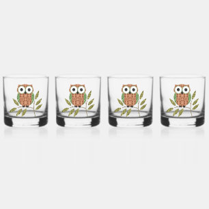 Country Owl Whiskey Glass