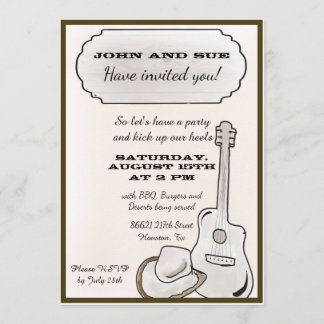Country party theme Invitation - Get your Hat