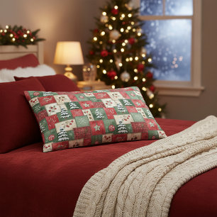 Country patchwork christmas pattern pillowcase
