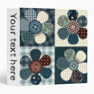 Country Patchwork Flowers Personalized Binder