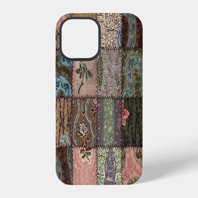 Country patchwork quilt, 3D texture. iPhone Case (Back)