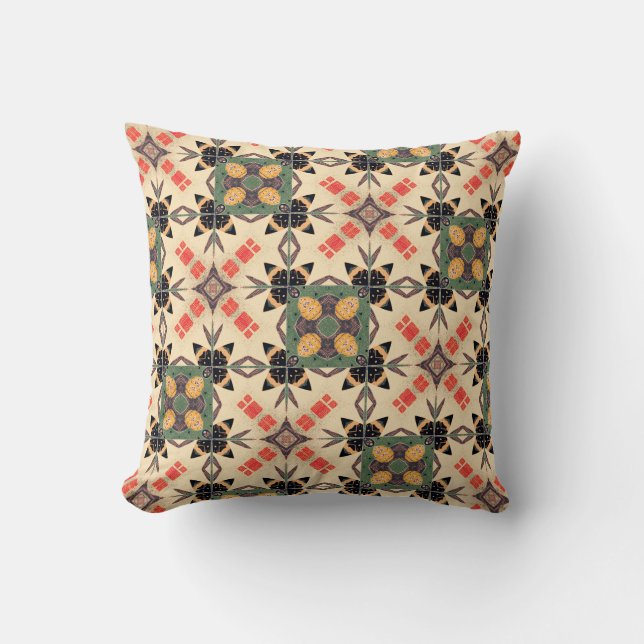 Country Pattern Throw Pillow (Front)