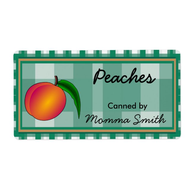 Country Peach Custom Canning Labels (Front)