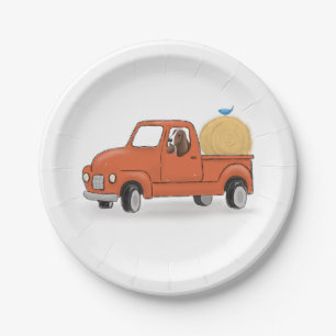 Country Pickup Truck Birthday Paper Plate