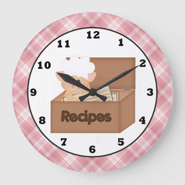 Country Pig cartoon kitchen wall clock (Front)