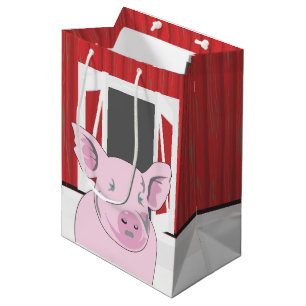 Country Pig with a Barn MGB Medium Gift Bag