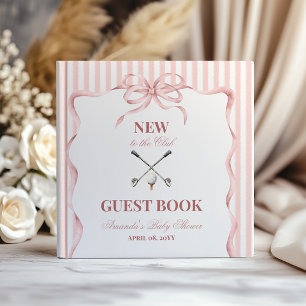 Country Pink Girl New to the Club Golf Baby Shower Guest Book