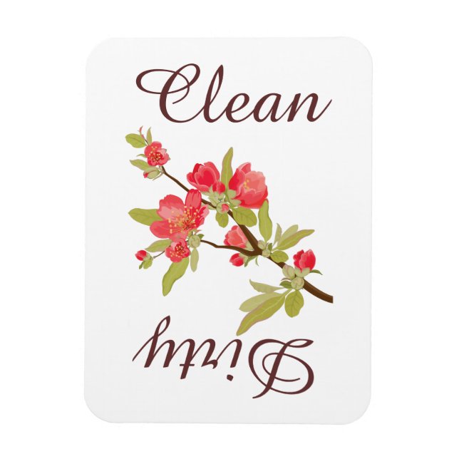 Country Pink Tree Blossing Lave-vaisselle Magnet (Vertical)