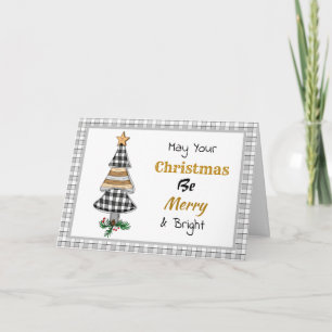 Country Plaid Christmas Tree Merry and Bright Card