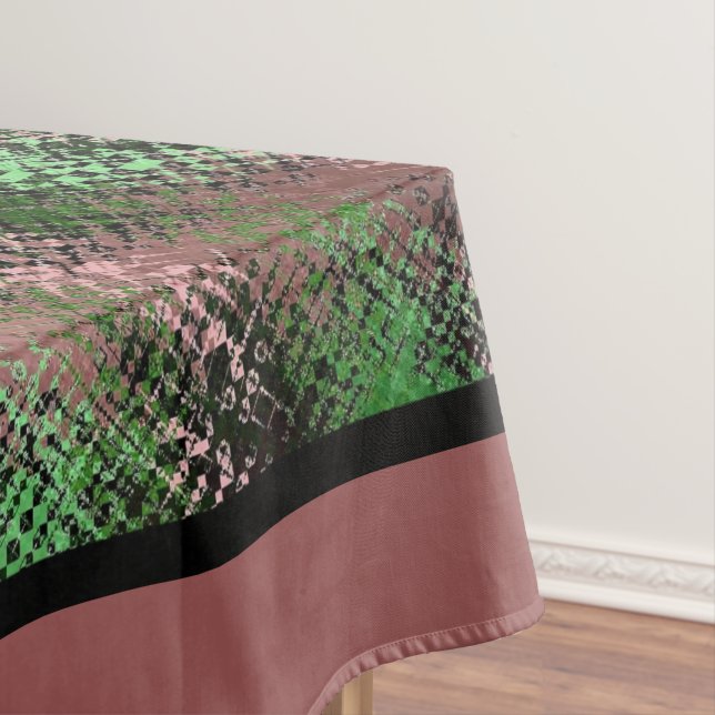 Country Plaid Table Cloth-Green/Pink Design 1 Tablecloth (In Situ)