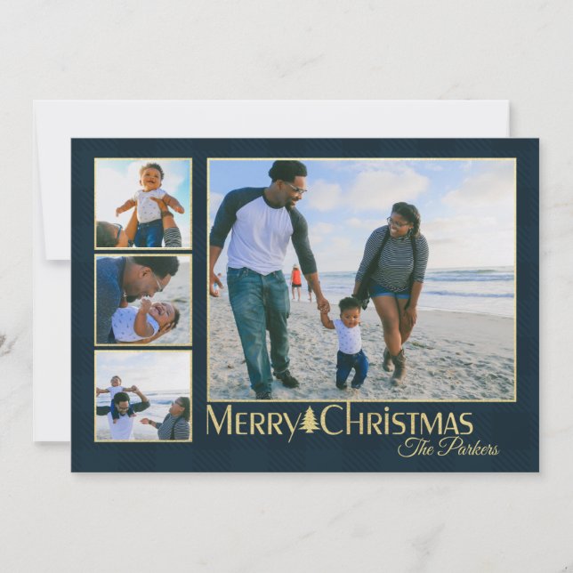 Country Plaid Traditional Christmas Photo Holiday (Front)