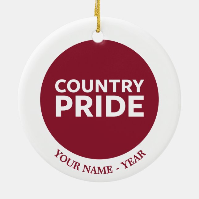 Country Pride Ceramic Ornament (Back)