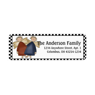Country Prim Angels Return Address Labels