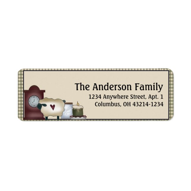 Country Prim Scene 1 Return Address Labels (Front)