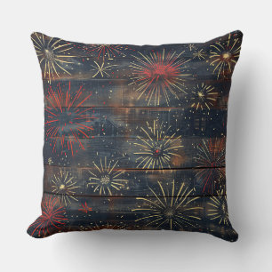 Country/Primitive Distressed Americana Throw Pillow