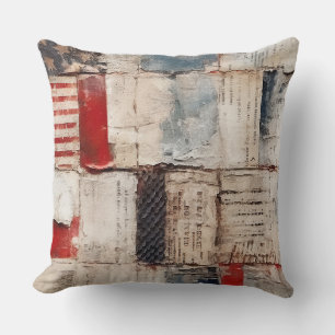 Country/Primitive Distressed Americana Throw Pillow