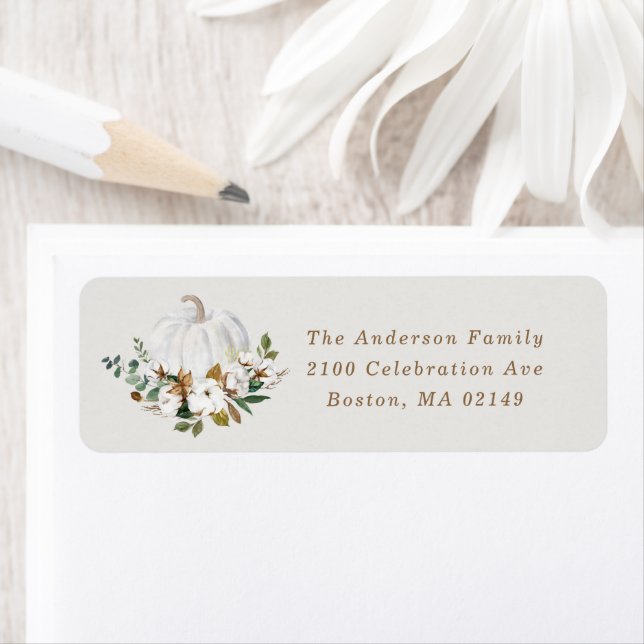 Country Pumpkin Return Address Label (Insitu)