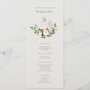 Country Pumpkin Thanksgiving Dinner Menu