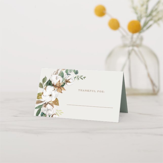 Country Pumpkin Thanksgiving Dinner Place Cards (Front)