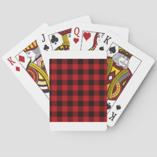 Country red and black plaid playing cards
