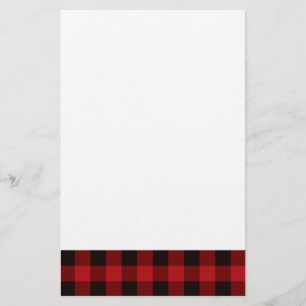 Country red and black plaid stationery