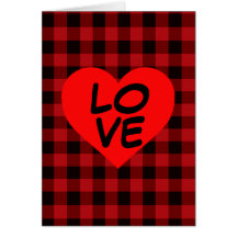 Country red and black plaid with heart detail