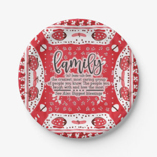 Country Red Bandana Summer Family Reunion  Paper Plate