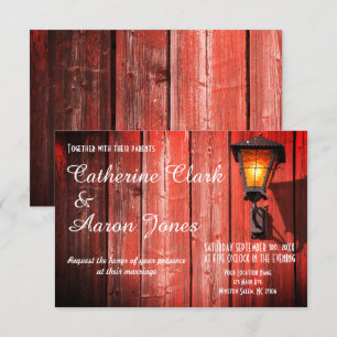 Country Red Barn Wedding - Invitation