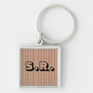 Country Red Gingham Checks Keychain