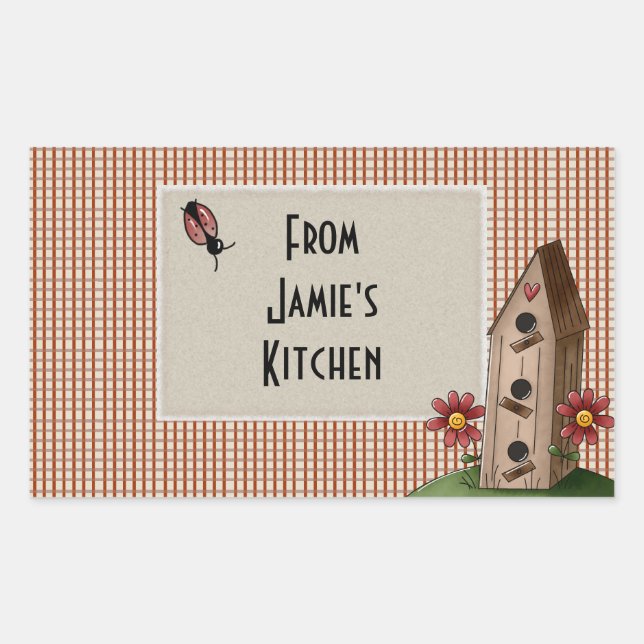 Country Red Gingham Checks Sticker (Front)