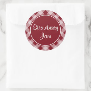 Country Red Gingham Kitchen Stickers