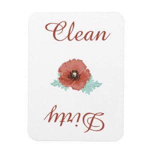 Country Red Peonies Dishwasher Magnet