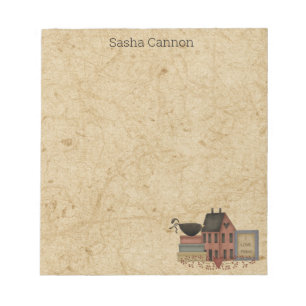 Country Red Saltbox, Black Crow, I Love Prims Notepad
