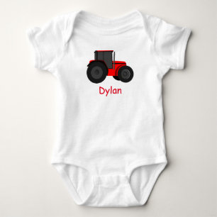 Country Red Tractor with Your Baby Name Romper