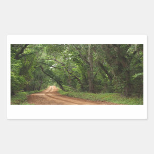 Country Road Background Rectangle Sticker