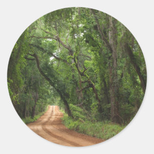 Country Road BackgroundRound Sticker