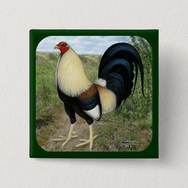 Country Road Gamecock 2 Inch Square Button (Front)