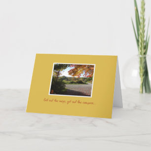 Country Road in Autumn Happy Birthday Card