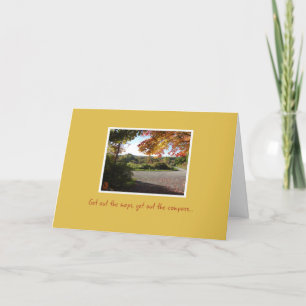 Country Road in Autumn Happy Birthday Card