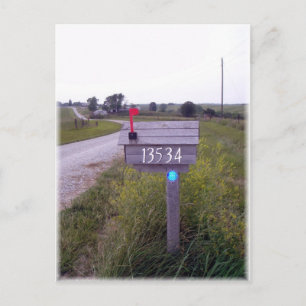 Country road mailbox postcard
