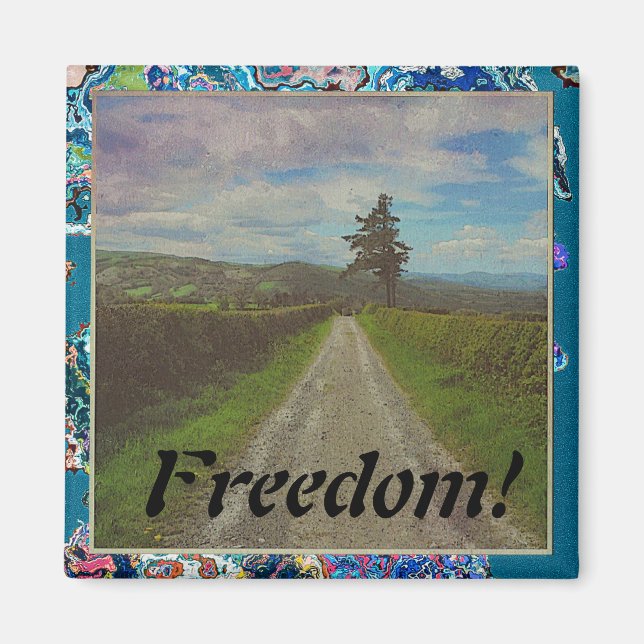 Country road to roam magnet (Front)