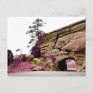 country road tunnel postcard